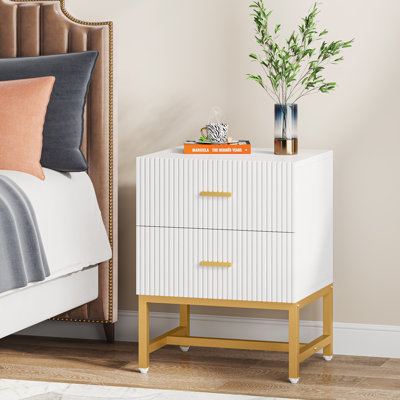 Modern Nightstand with 2 Drawers, Bedside Table by Everly Quinn