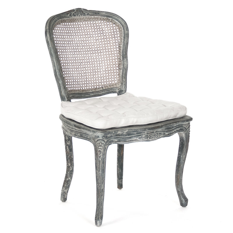 Chaise d'appoint 100% lin 21 po, Bleu