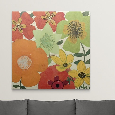 « i », impression Garden Brights, H 35 po x l 35 po x P 1,5 po, Toile