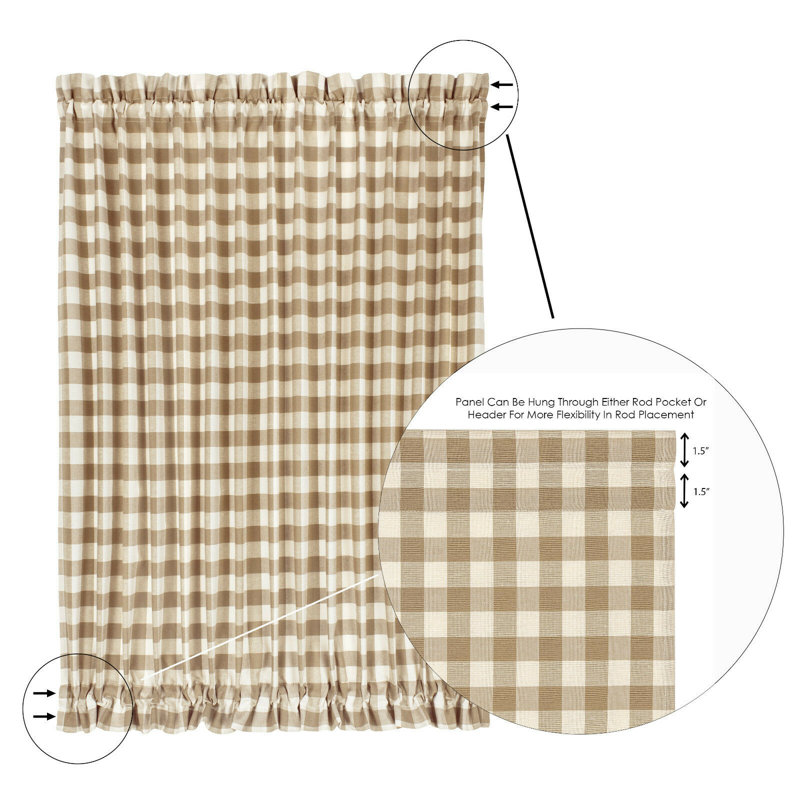 Ikuhiro Semi Sheer Curtain Single Panel, 54" W x 72" L, Linen