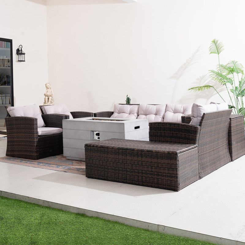 9 - Person Patio Conversation Set with Cushions