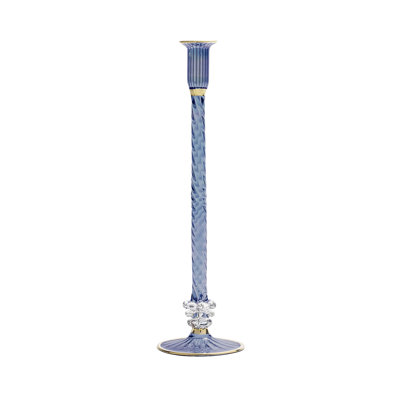 F2023 14'' H Glass Tabletop Candlestick