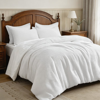 100% Cotton Waffle Weave Duvet Cover Set