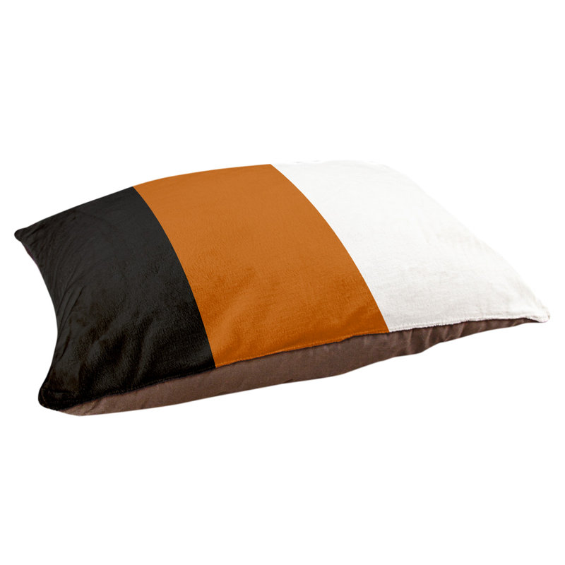 Coussin Louisville, Noir / milieu orange, Très grand (l 50 po x P 40 po x H 7 po)