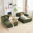93" Velvet King Size Chaise Lounge Sofa Bed Sleeper Sofa with Dual Mattress-838215469