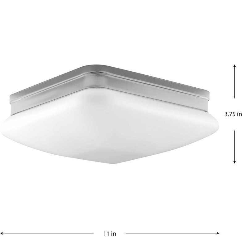 Plafonnier encastré 2 lumières Nason, H 3,75 po x l 11 po x P 11 po