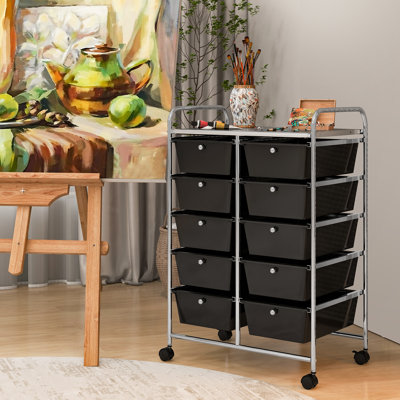 Nally 10 Drawer Storage Drawer with Locking Wheels