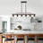 Farmhouse Wood  Chandelier, 6-Light Dining Room Light Fixture Over Table,Rustic Chandeliers for Dining Light with Seeded Glass Shade -1701688818