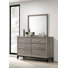 Commode de chambre à coucher 6 tiroirs et miroir taupe clair Watson