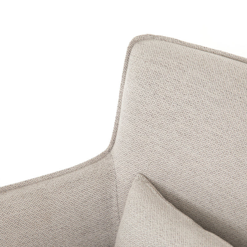 Kimble Swivel Curved Chair, Noble Platinum Polyester