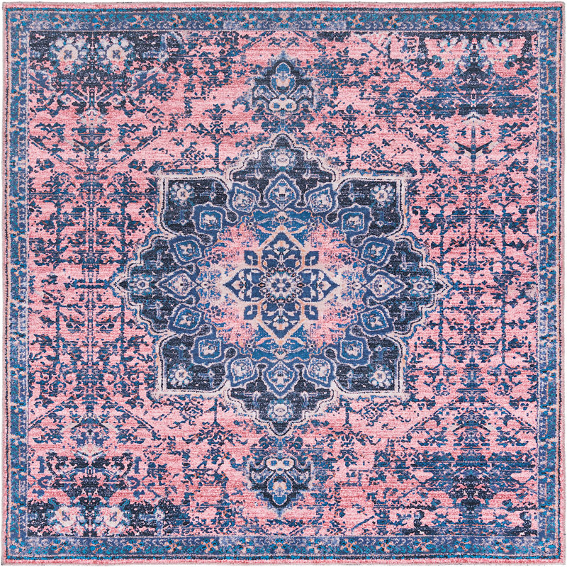Tapis oriental rose, Carré 7 pi 3 po