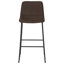 Chaise de bureau confortable avec revêtement en cuir brun et structure métallique noire stable