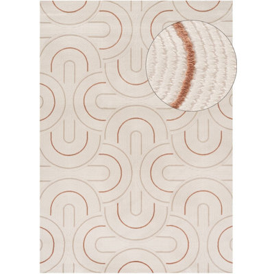Carmel Modern Arc Cream/Terra Area Rug