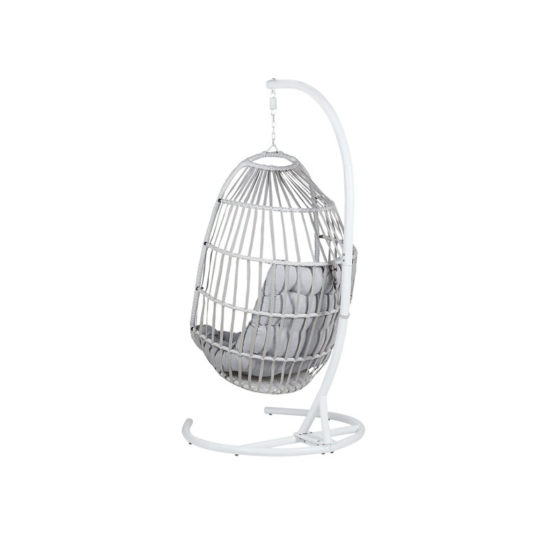 Burlison Swing Chair with Stand, Light Grey, White