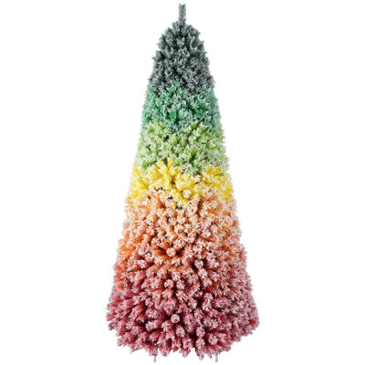 Arbre de Noël 7,5 pi en PVC floqué dégradé 7,5 pi avec 1927 pointes