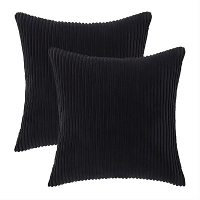 Coussin en velours côtelé réversible