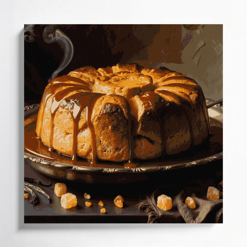 Art mural sur toile, "Desserts Bread pudding", H 16 po x l 16 po