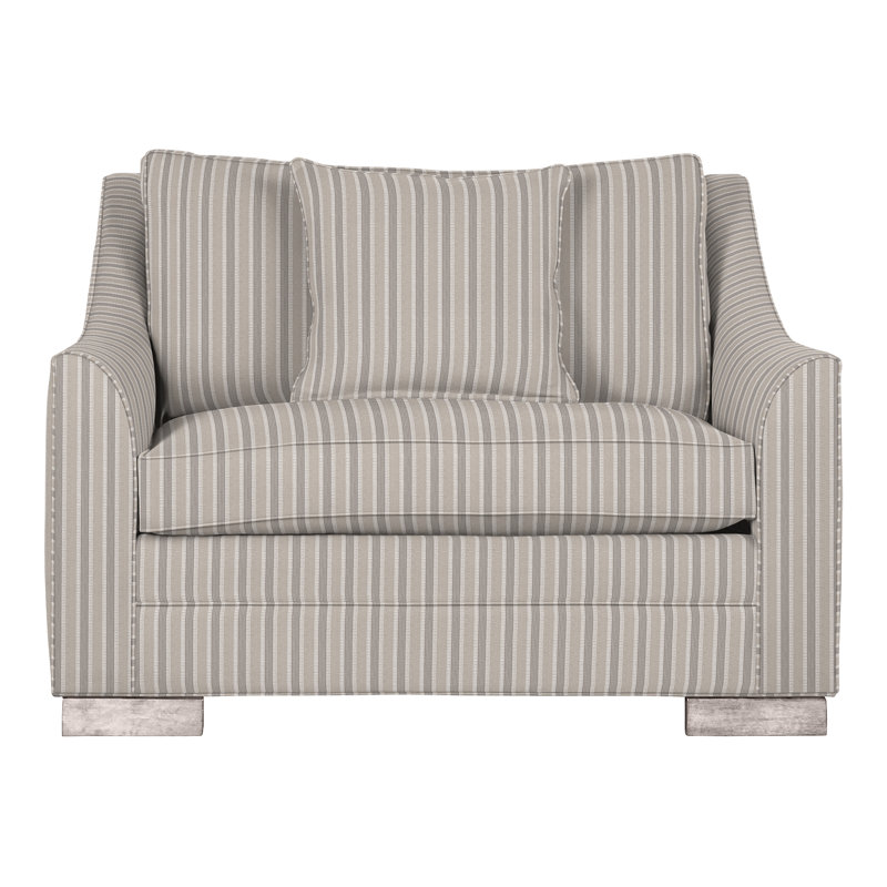 Nicholas Chair And A Half, Dove Gray, Perigold Piccadilly Stripe Patina