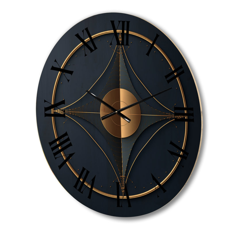 Horloge murale sacrée à motif géométrique sacré bleu Minimal, Moyenne