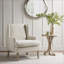 Fauteuil d'appoint Classic Classic avec structure en bois massif, coussin de siège amovible de 6 pouces, finition beige