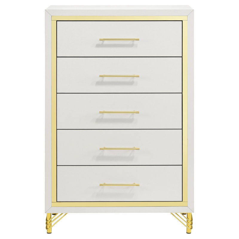 Amatia 5-drawer Bedroom Chest of Drawers White, White