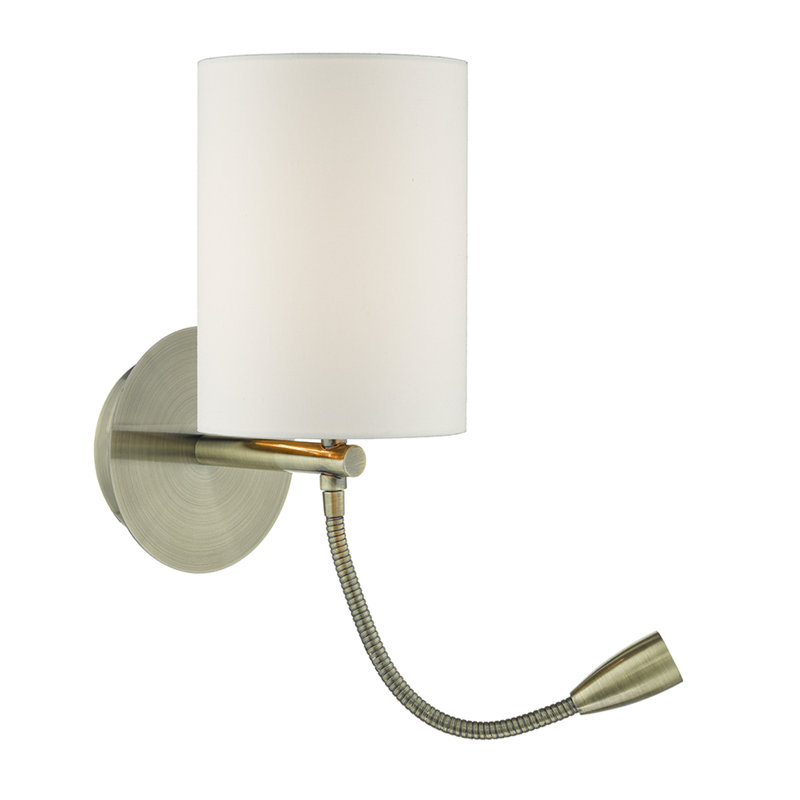 Wolcott LED Swing Arm Sconce, Antique Brass