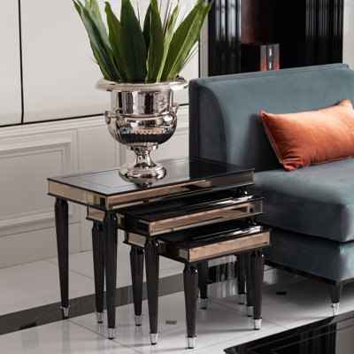 Ensemble de 3 tables gigognes La Francaise - Black Ice