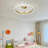 Golden Crystal Flowers 20" Ceiling Fan with LED Kit: 3 Tones Colour, 6 Speeds Fan