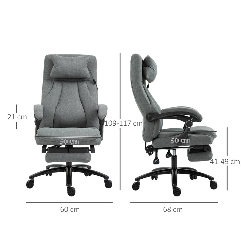 Antoinett Linen Office Chair with Headrest