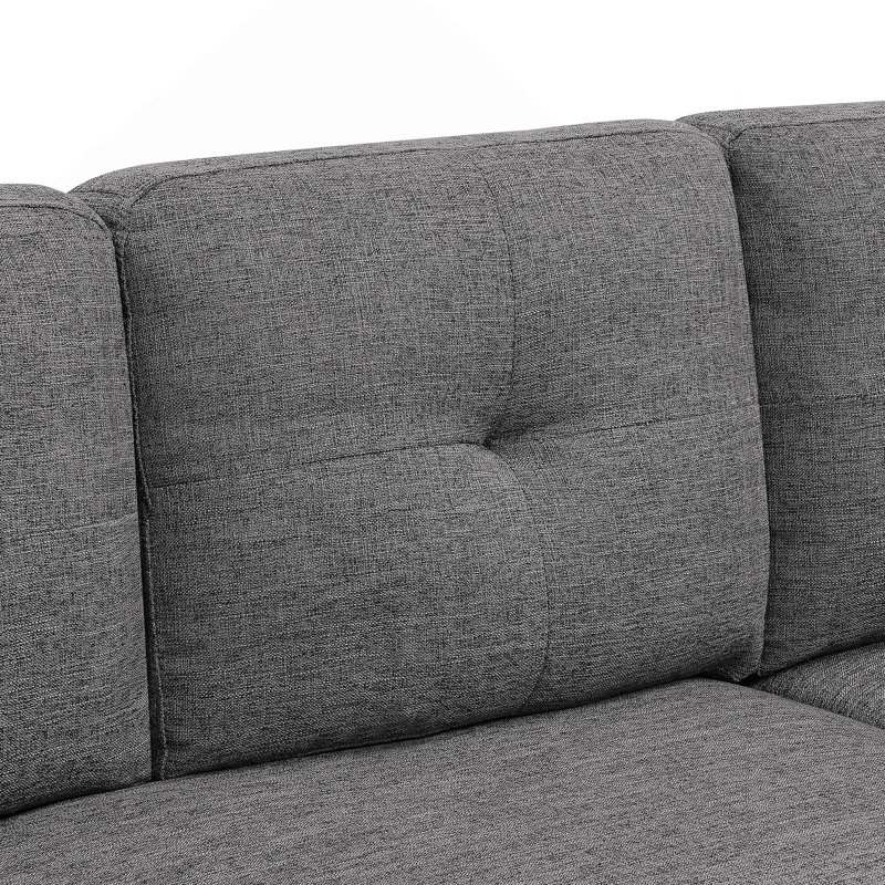 Canapé modulaire 2 pièces rembourré, Polyester gris