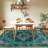 Machine Washable Indoor&Outdoor Area Rug Non-Slip Backing Green Vintage Low Pile Rug for Living Room Bedroom Dorm Hotel-1195937822
