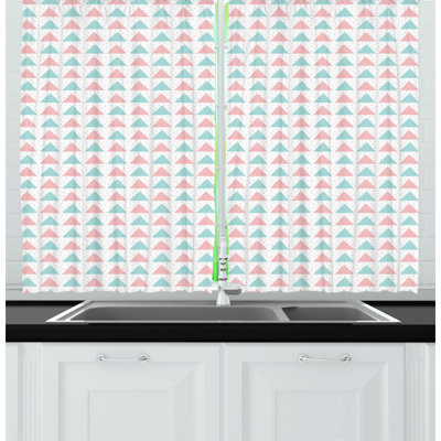 Seafoam/Rose Kitchen Curtain