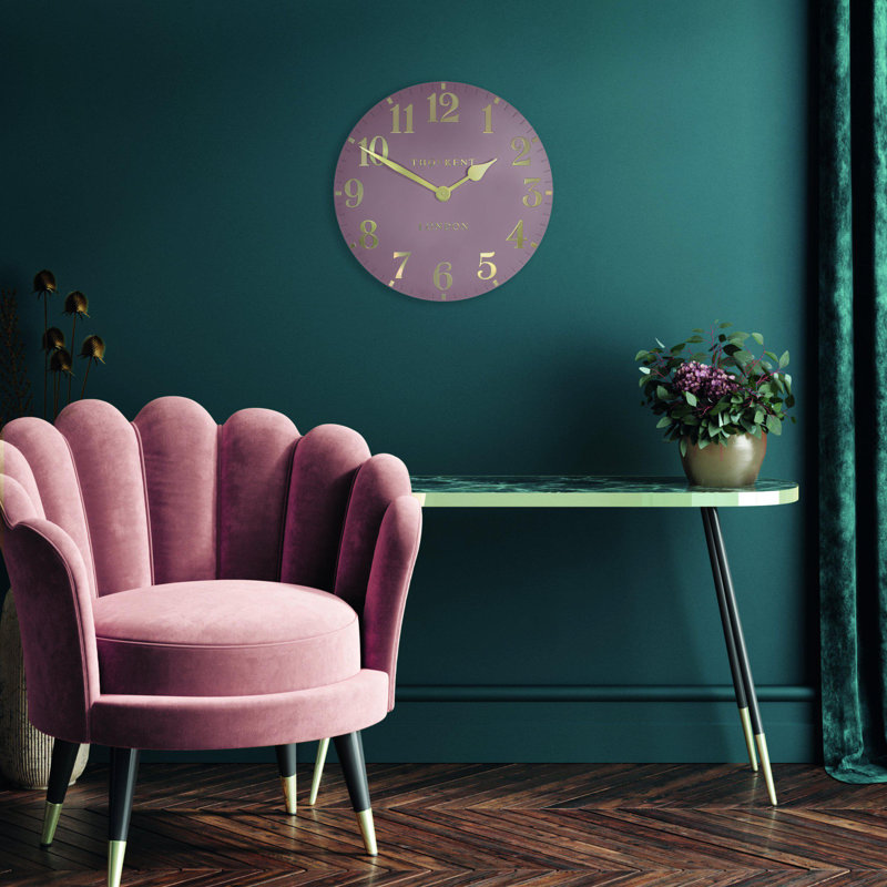 Metal Wall Clock, Pink, 30 cm H x 30 cm W x 3.5 cm D