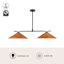 Luminaire suspendu linéaire noir 50 po avec abat-jour en rotin naturel Chetopa-129402191