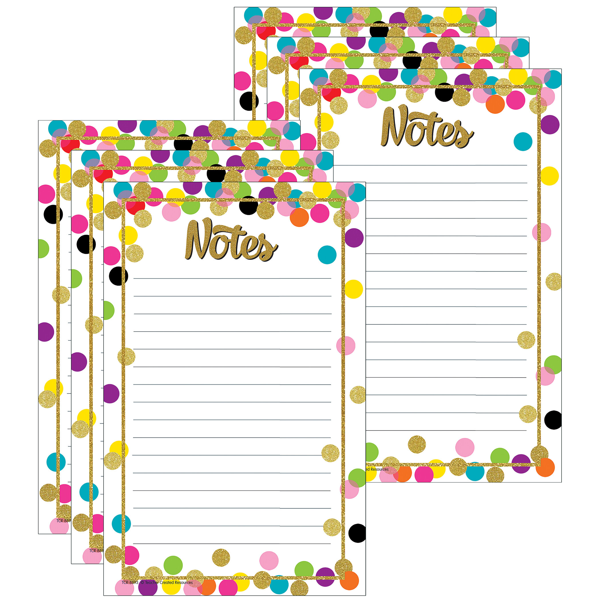 Teacher Created Resources Confetti Notepad, 5 X 8, 50 Sheets Per Pad,  Pack Of 6 - Wayfair Canada