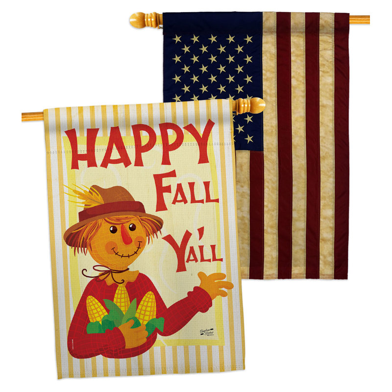Drapeau intérieur 40 po x 28 po Fall épouvantail en polyester
