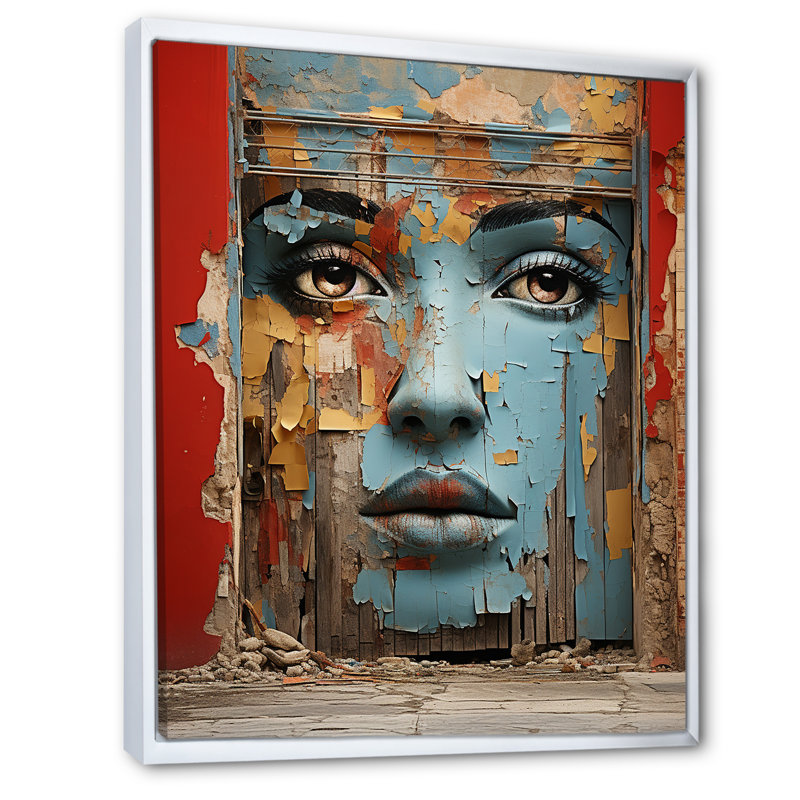 Cuba Street Art Heritage - impression, Cadre flottant blanc, H 32 po x l 16 po