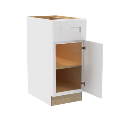 Gallery Express Mercer Plywood Assembled 12 in W X 24 in D X 34.5 in H Base Kitchen Cabinet with Drawer Right in White