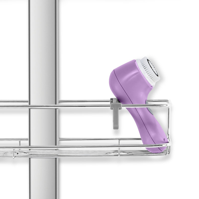 Adjustable Stainless Steel and Aluminum Shower Caddy with Suction Mount