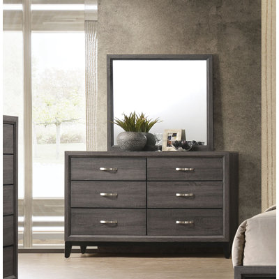 Commode double 6 tiroirs avec miroir Aarit