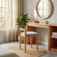 Tabouret d'appoint en bois massif, tabouret de maquillage en bois de hêtre naturel avec bords doux, siège de meuble-lavabo de chambre à coucher pour coiffeuse et décoration intérieure