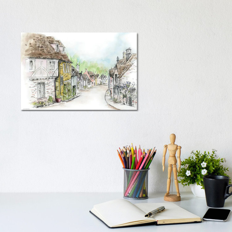 Village 1 Piece Wrapped Canvas Painting, 20.32 cm H x 30.48 cm W