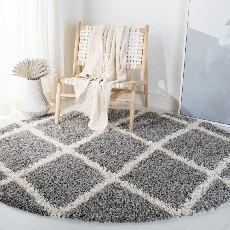 Venus Shag 500 Performance Geometric Rug, Round 6'7"