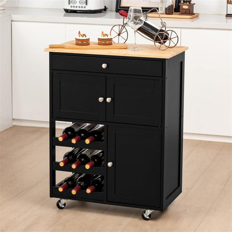 Ayoka Wood Kitchen Island