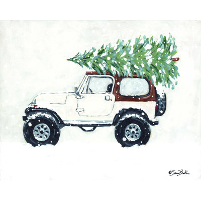 «Country Road Christmas Tree» par Sara Baker, reproduction d'art sur toile tendue