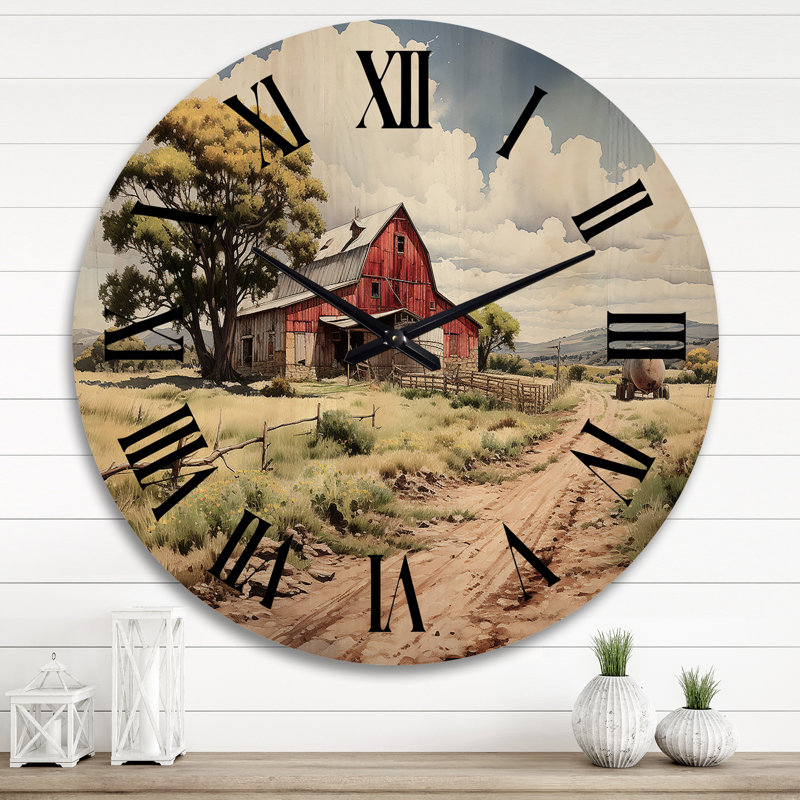 Horloge murale en bois massif Sturbridge, Très grand