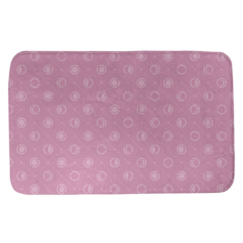 Tapis de bain géométrique antidérapant en microfibre Moon phases, l 17 po x L 24 po, Rose