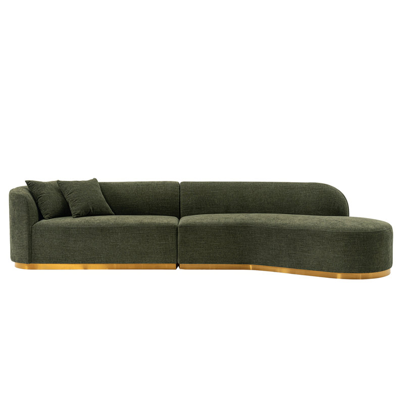 Canapé modulaire Daria, Lin vert olive