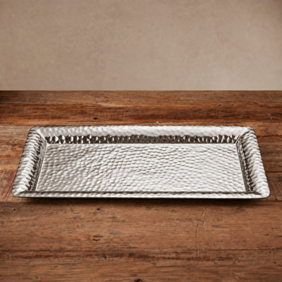 Hand Hammered Metal Decorative Vanity Serving Tray