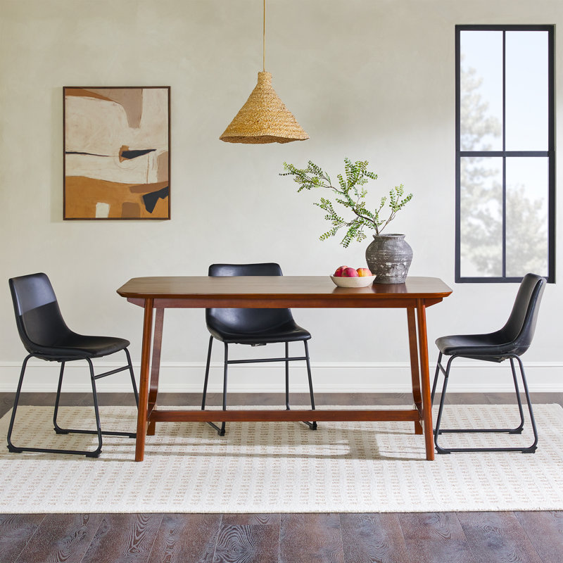 Marrisha 59.5" Trestle Dining Table, Walnut